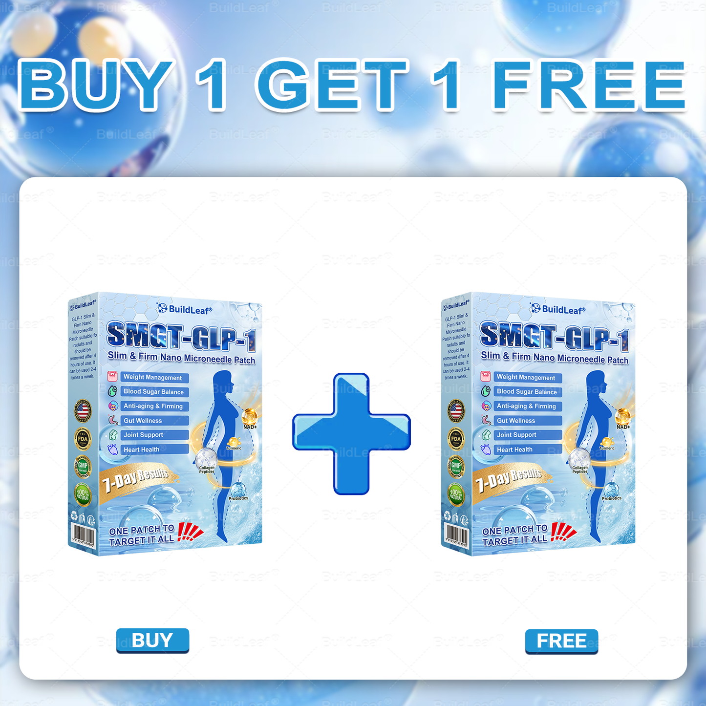 🏥FDA Store |𝐵uil𝗱𝐿ea𝐟® 𝑮𝐋𝑃-1 Slim & Firm 𝑁ano 𝑀icroneedle 𝑃atch with Collagen,Turmeric&Matrixyl 3000 丨Obesity,Cardiovascular Diseas, Diabetes, Sleep Apnea, Joint Problems and More