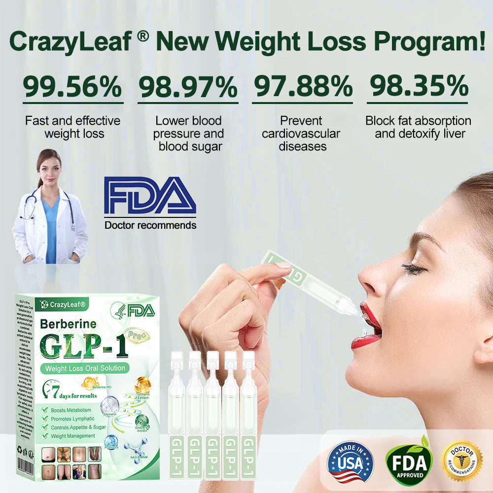 [ 𝑭𝒊𝒏𝒂𝒍 30 𝑴𝒊𝒏𝒖𝒕𝒆𝒔: 𝑩𝒖𝒚 5, 𝑮𝒆𝒕 5 𝑭𝒓𝒆𝒆!🔥 ] 𝘾𝙧𝙖𝙯𝙮𝙇𝙚𝙖𝙛® 𝐁𝐞𝐫𝒃𝒆𝒓𝒊𝒏𝒆 & 𝐆𝐋𝐏-𝟏 𝑷𝒓𝒐 𝑾𝒆𝒊𝒈𝒉𝒕 𝑳𝒐𝒔𝒔 𝑶𝒓𝒂𝒍 𝑺𝒐𝒍𝒖𝒕𝒊𝒐𝒏 (Targeting Obesity, Cardiovascular Disease, Type 2 Diabetes, Fatty Liver, Sleep Apnea, Arthritis, Cancer, and Mental Health etc.)