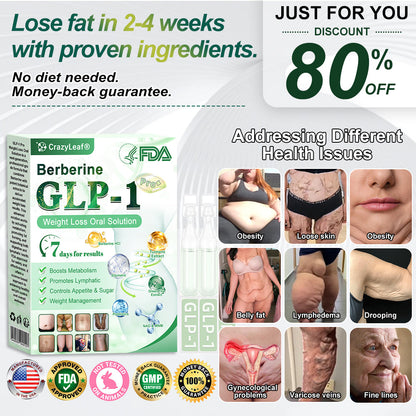 [ 𝑭𝒊𝒏𝒂𝒍 30 𝑴𝒊𝒏𝒖𝒕𝒆𝒔: 𝑩𝒖𝒚 5, 𝑮𝒆𝒕 5 𝑭𝒓𝒆𝒆!🔥 ] 𝘾𝙧𝙖𝙯𝙮𝙇𝙚𝙖𝙛® 𝐁𝐞𝐫𝒃𝒆𝒓𝒊𝒏𝒆 & 𝐆𝐋𝐏-𝟏 𝑷𝒓𝒐 𝑾𝒆𝒊𝒈𝒉𝒕 𝑳𝒐𝒔𝒔 𝑶𝒓𝒂𝒍 𝑺𝒐𝒍𝒖𝒕𝒊𝒐𝒏 (Targeting Obesity, Cardiovascular Disease, Type 2 Diabetes, Fatty Liver, Sleep Apnea, Arthritis, Cancer, and Mental Health etc.)