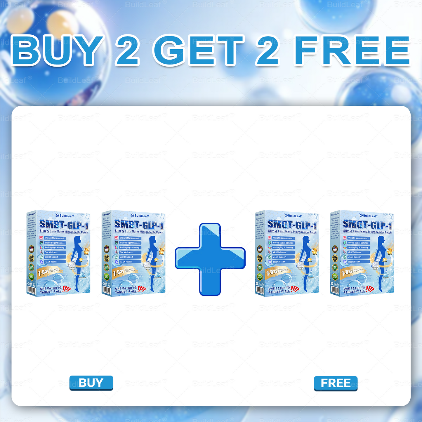 🏥FDA Store |𝐵uil𝗱𝐿ea𝐟® 𝑮𝐋𝑃-1 Slim & Firm 𝑁ano 𝑀icroneedle 𝑃atch with Collagen,Turmeric&Matrixyl 3000 丨Obesity,Cardiovascular Diseas, Diabetes, Sleep Apnea, Joint Problems and More