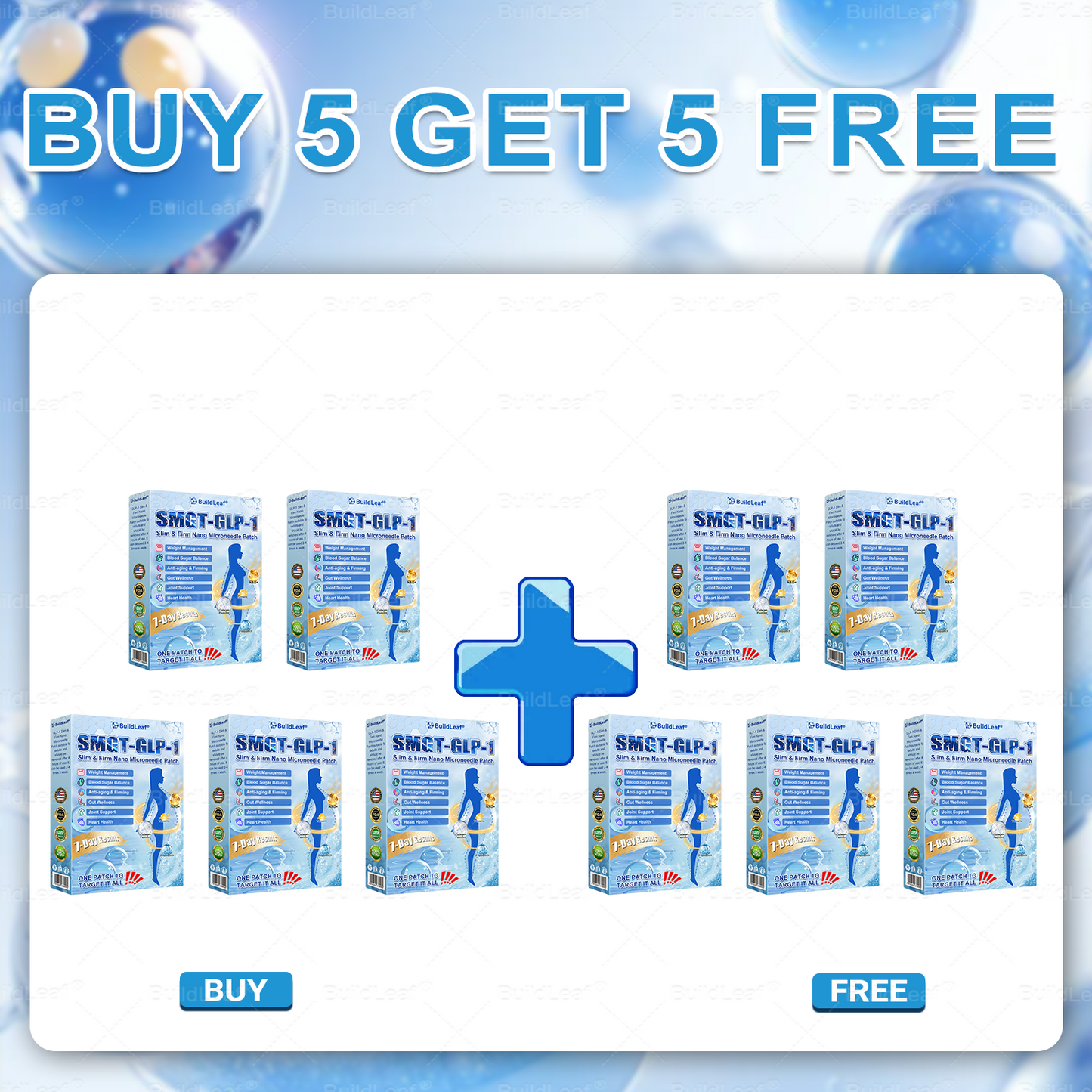 🏥FDA Store |𝐵uil𝗱𝐿ea𝐟® 𝑮𝐋𝑃-1 Slim & Firm 𝑁ano 𝑀icroneedle 𝑃atch with Collagen,Turmeric&Matrixyl 3000 丨Obesity,Cardiovascular Diseas, Diabetes, Sleep Apnea, Joint Problems and More