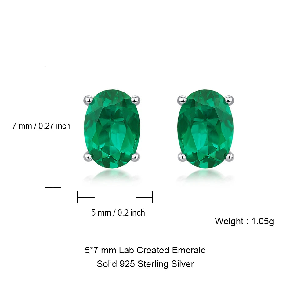 ALLNOEL 925 Sterling Silver Stud Earrings For Women 1ct Lab Grown Emerald Fine Jewelry Birthday Gift May Birthstone Wholesale