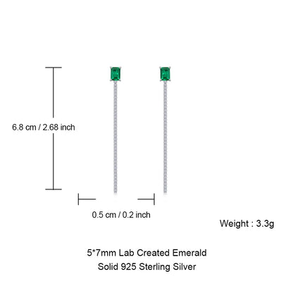 ALLNOEL 925 Sterling Silver Stud Earrings For Women 1ct Lab Grown Emerald Fine Jewelry Birthday Gift May Birthstone Wholesale