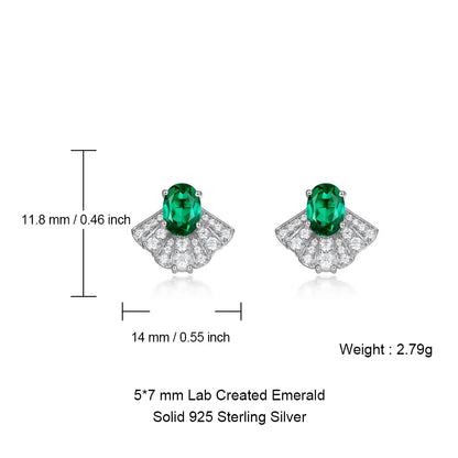 ALLNOEL 925 Sterling Silver Stud Earrings For Women 1ct Lab Grown Emerald Fine Jewelry Birthday Gift May Birthstone Wholesale