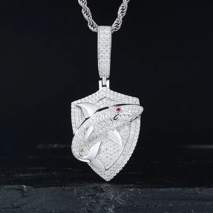 TUHE Unisex High Quality VVS1 Moissanite Iced Out Shark Pendant 18k electroplating For Men Women Hip Hop Jewelry Gift