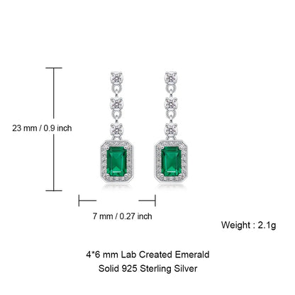 ALLNOEL 925 Sterling Silver Stud Earrings For Women 1ct Lab Grown Emerald Fine Jewelry Birthday Gift May Birthstone Wholesale